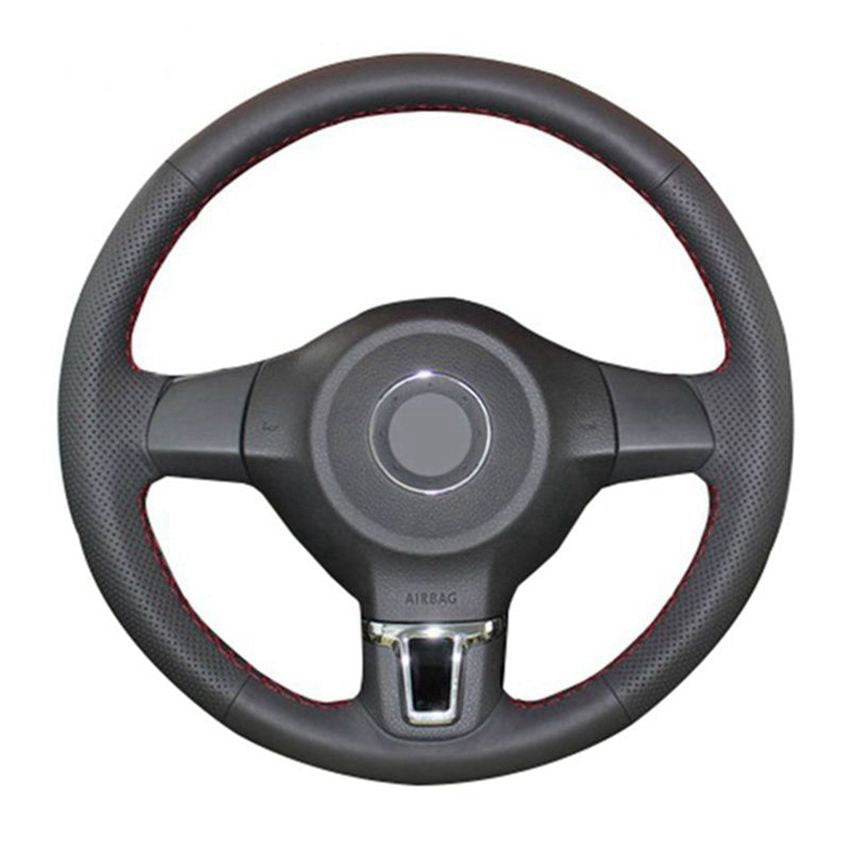 Volkswagen Leather Car Steering Wheel Cover (Golf MK6 ,Polo MK5, Tiguan)