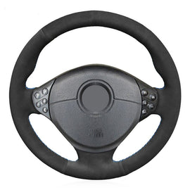 BMW 5 Series E39 Soft Black Suede Car Steering Wheel Cover 99-2003  (E36, E46, E53 X5,  Z3)