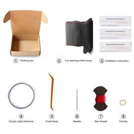 BMW Black Leather Steering Wheel Cover F33 F30 M2 M3 F82 M4 M5 F12 F13 M6 F85 X5 X6 F87 F80 M Sport