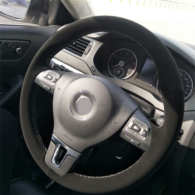 Volkswagen Golf MK6 Suede Steering Wheel Cover  (Golf Mk6, Jetta MK6, Polo 2011 - 2014)