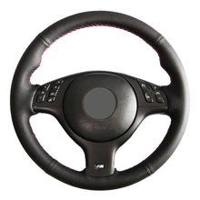 Load image into Gallery viewer, BMW 3 Series (E46) &amp; 5 Series (E39) Black Leather Hand-Stitched Car Steering Wheel Cover