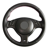 BMW 3 Series (E46) & 5 Series (E39) Black Leather Hand-Stitched Car Steering Wheel Cover