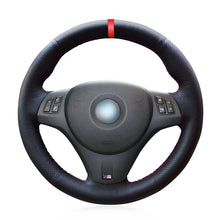 Load image into Gallery viewer, BMW M Sport (E90, E81, X1) Black Leather Hand-Stitched Car Steering Wheel Cover