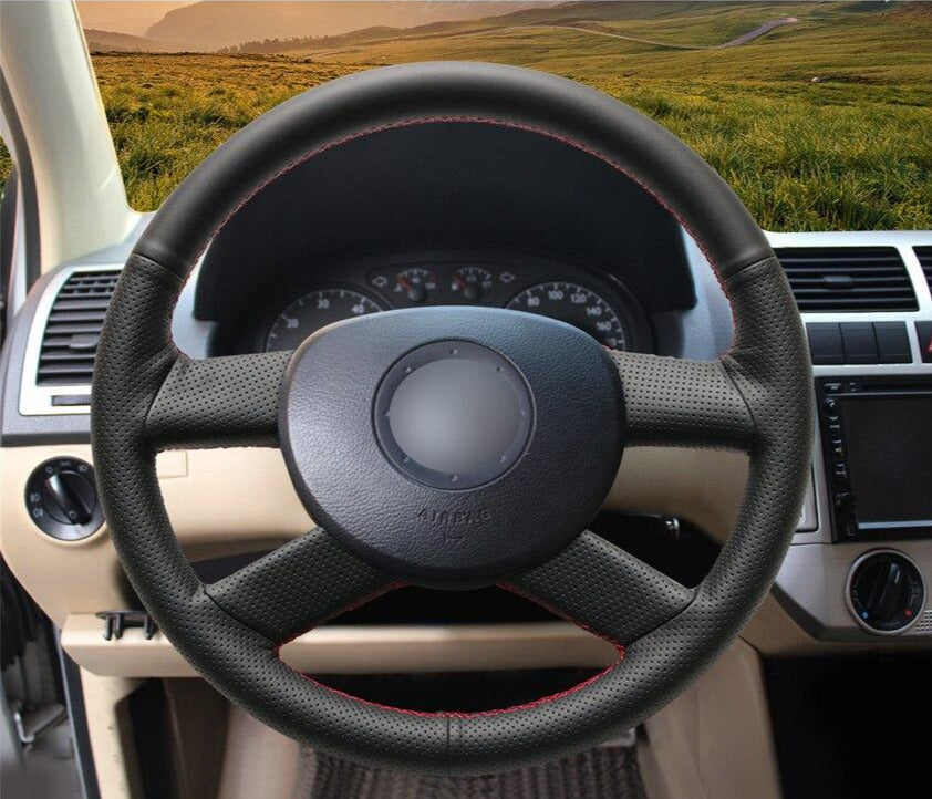 Volkswagen Leather Car Steering Wheel Cover Golf 5, Touran 2003-2005 Polo FOX